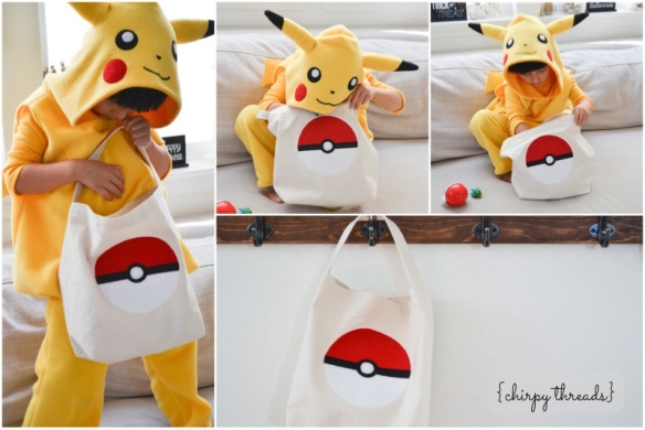 Pikachu Costume / Pokeball Bag {chirpy threads}